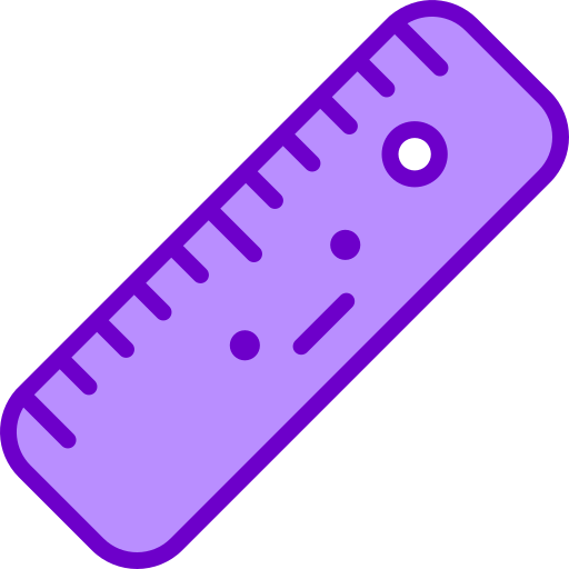 Ruler Retro Neon Lineal color icon