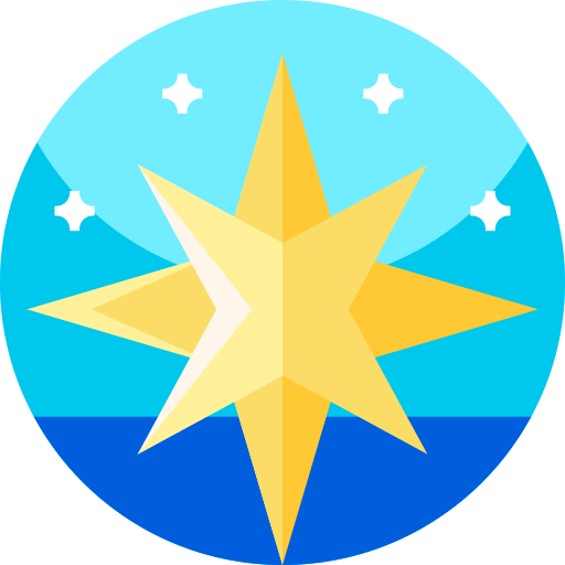 gwiazda północna Geometric Flat Circular Flat ikona