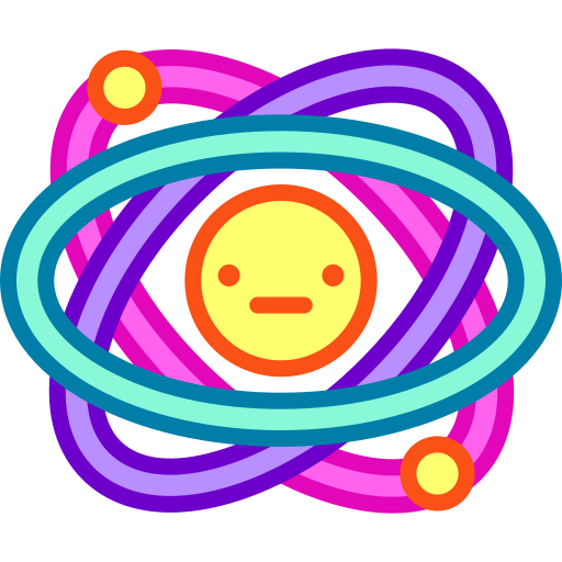 Атом Retro Neon Lineal color иконка