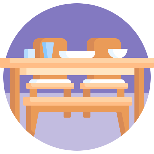 Dining table Detailed Flat Circular Flat icon
