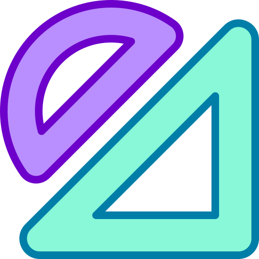 kwadratowy władca Retro Neon Lineal color ikona