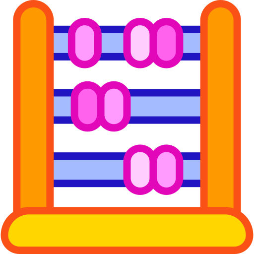 Ábaco Retro Neon Lineal color icono
