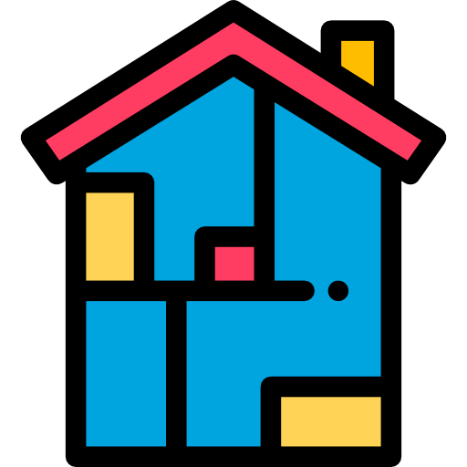 House things Detailed Rounded Lineal color icon