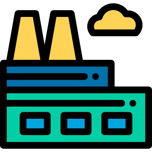 Industrial park Detailed Rounded Lineal color icon