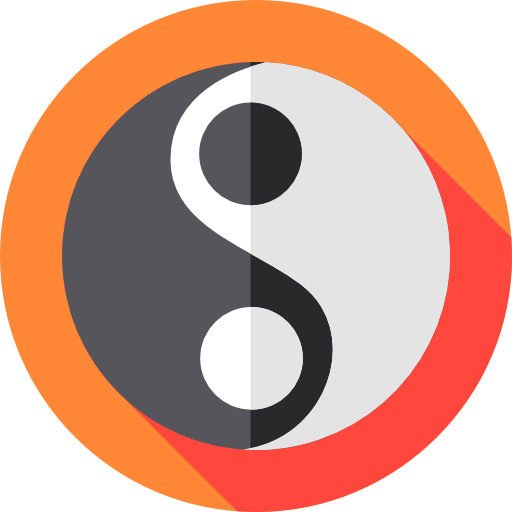 陰陽 Flat Circular Flat icon