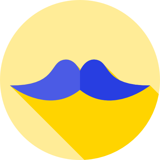 wąsy Flat Circular Flat ikona