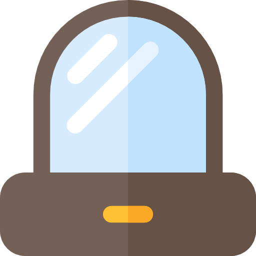specchio Basic Rounded Flat icona