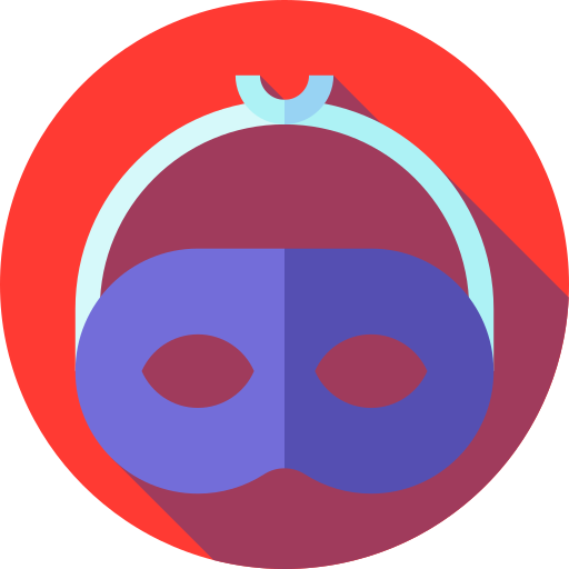 maschera di carnevale Flat Circular Flat icona