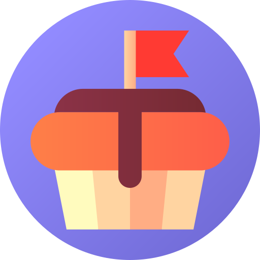 cupcake Flat Circular Gradient icoon
