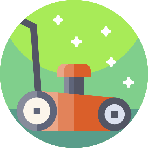 Lawn mower Geometric Flat Circular Flat icon