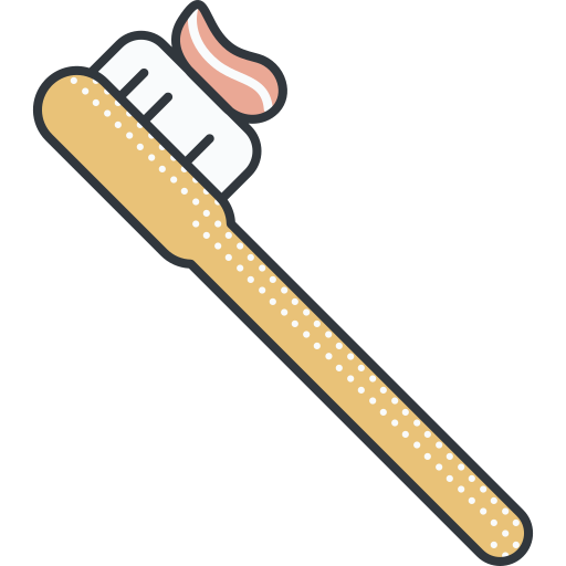 Toothbrush Detailed Offset Lineal color icon