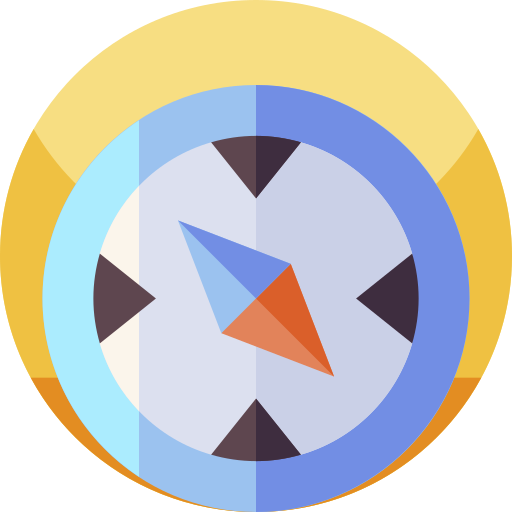 kompas Geometric Flat Circular Flat icoon