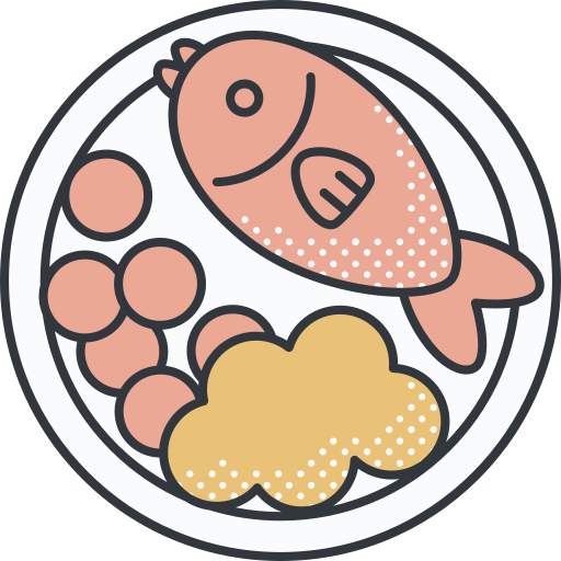 pescado Detailed Offset Lineal color icono