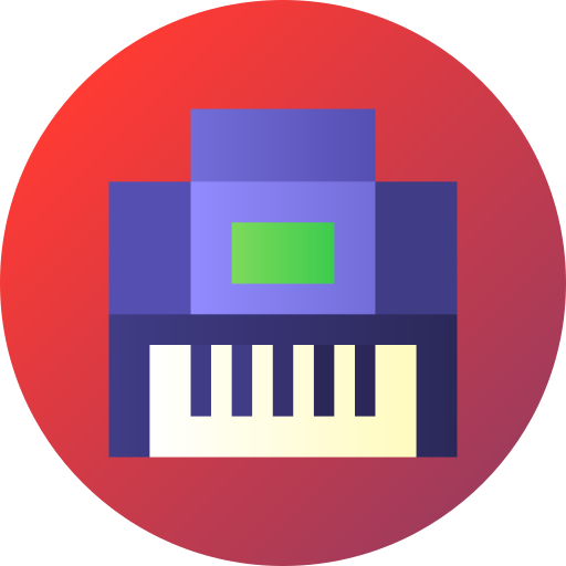 piano Flat Circular Gradient icoon