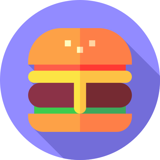 Hamburger Flat Circular Flat icon