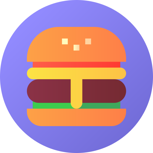 ハンバーガー Flat Circular Gradient icon