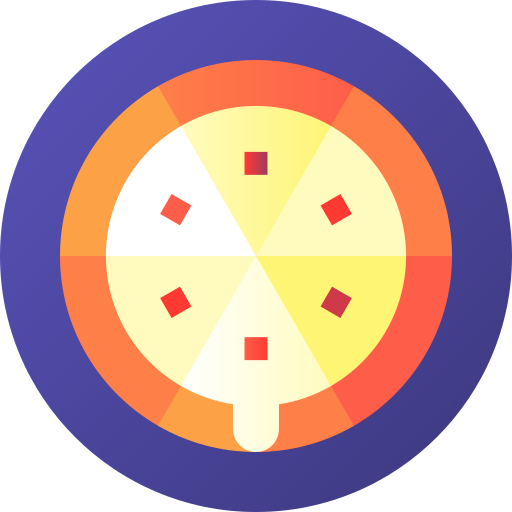 pizza Flat Circular Gradient icoon