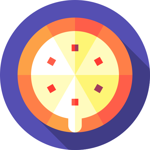 pizza Flat Circular Flat ikona
