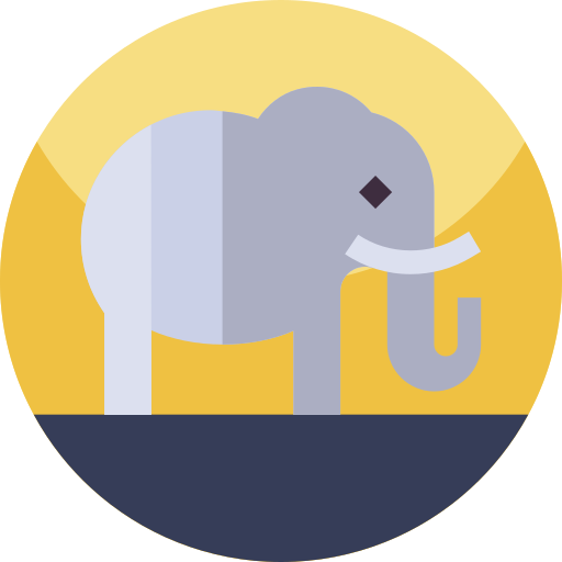 olifant Geometric Flat Circular Flat icoon
