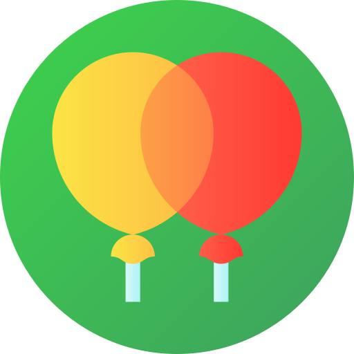 Balloons Flat Circular Gradient icon