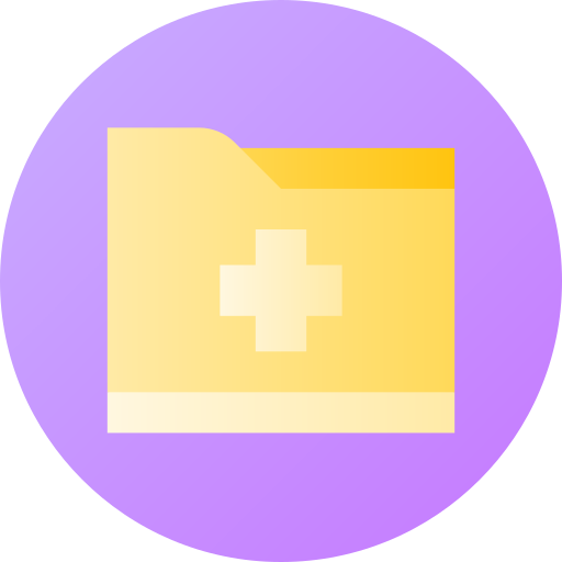 의료 기록 Flat Circular Gradient icon