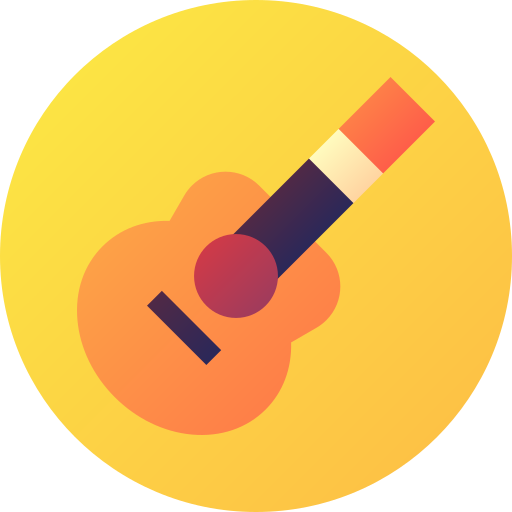 Guitar Flat Circular Gradient icon