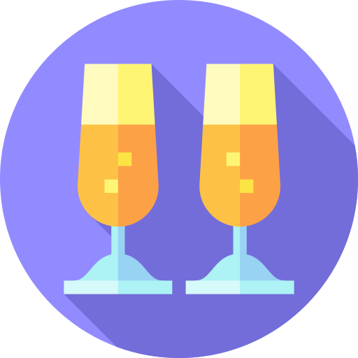 Champagne glass Flat Circular Flat icon