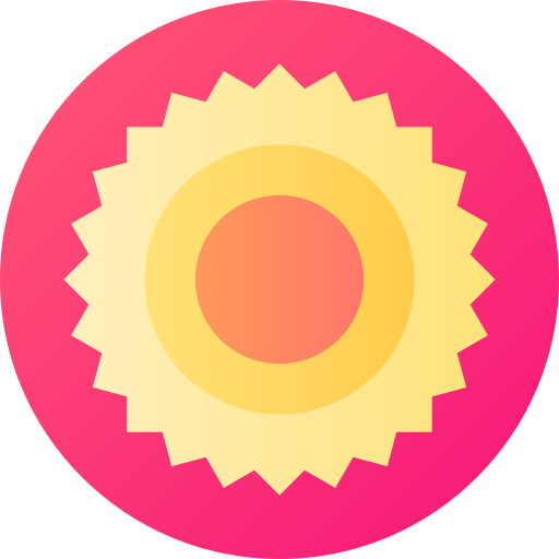 słońce Flat Circular Gradient ikona