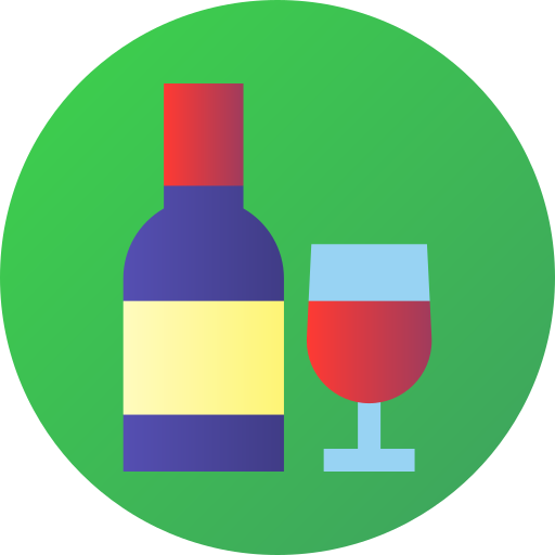 wijn Flat Circular Gradient icoon