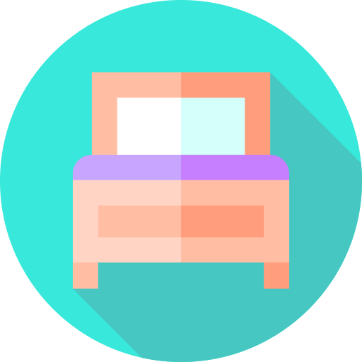 cama Flat Circular Flat icono