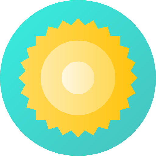 brilho do sol Flat Circular Gradient Ícone