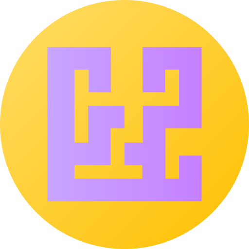 Maze Flat Circular Gradient icon