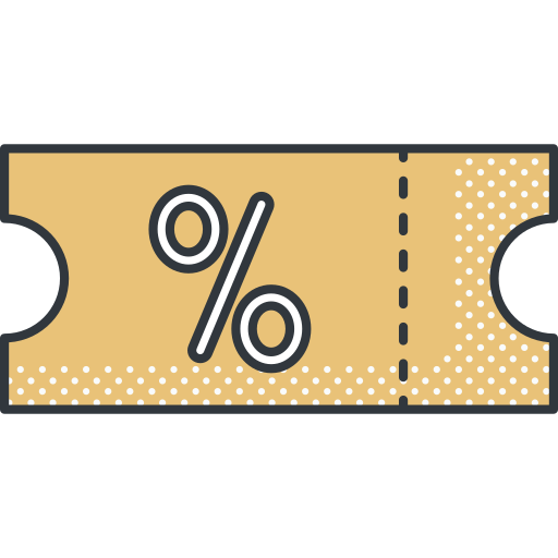 Coupon Detailed Offset Lineal color icon