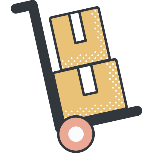 배달 카트 Detailed Offset Lineal color icon