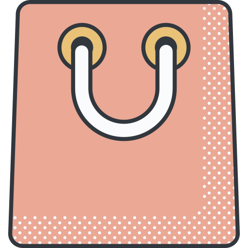 쇼핑백 Detailed Offset Lineal color icon