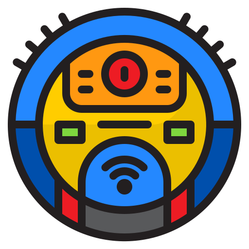 Robot vacuum cleaner srip Lineal Color icon