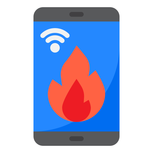 alarma de incendios srip Flat icono