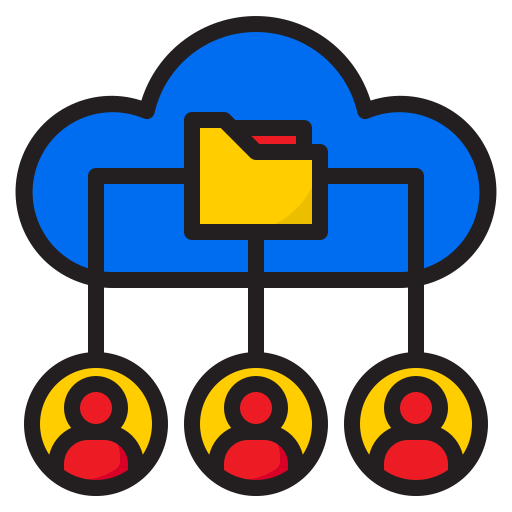 Cloud server srip Lineal Color icon