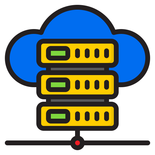 Облачный сервер srip Lineal Color иконка