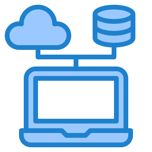 Cloud storage srip Blue icon
