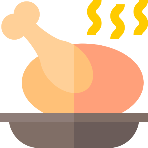 pollo asado Basic Straight Flat icono