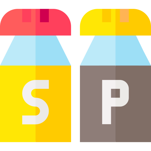 Salt and pepper Basic Straight Flat icon