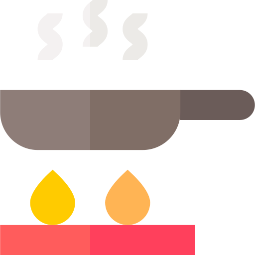 Frying pan Basic Straight Flat icon
