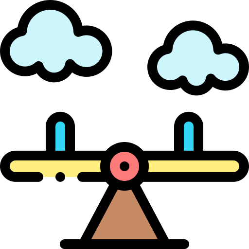Seesaw Detailed Rounded Lineal color icon