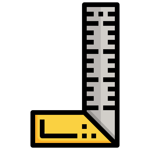 quadratisches lineal Generic Outline Color icon