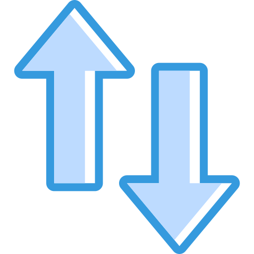 Up and down arrow Generic Blue icon