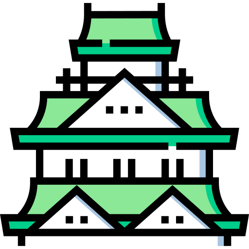 Osaka castle Detailed Straight Lineal color icon