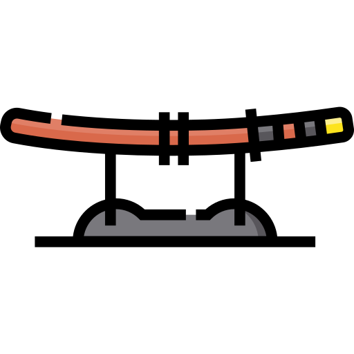 katana Detailed Straight Lineal color icoon