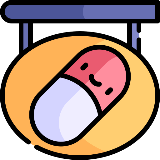 farmacia Kawaii Lineal color icono