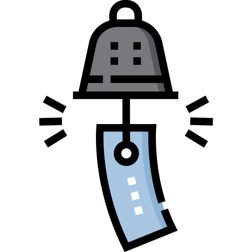 dzwonki wietrzne Detailed Straight Lineal color ikona